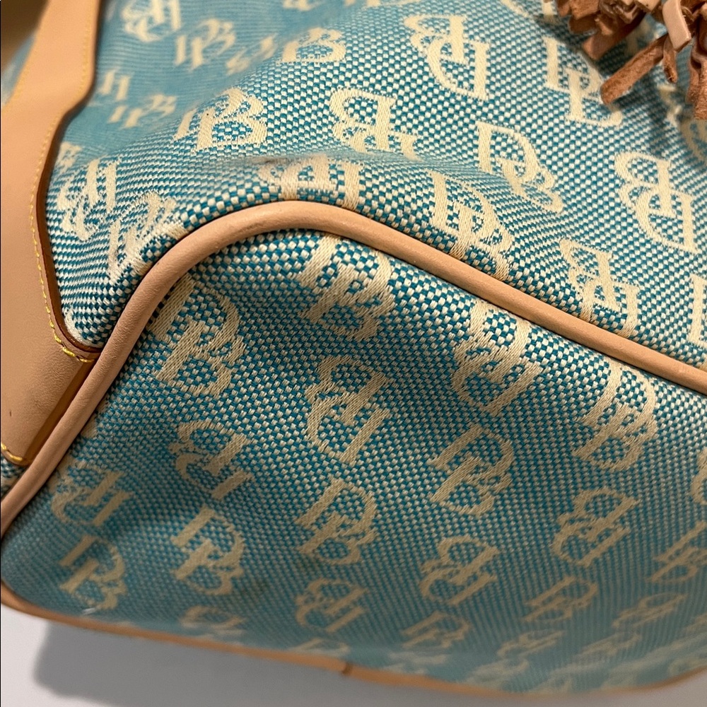 Dooney & Bourke Blue and Tan Bucket Bag - Picture 8 of 13